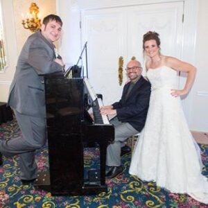 Wedding Pianist with Bride and Groom